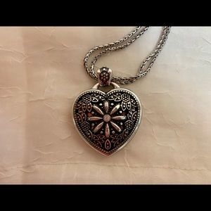 Brighton Timeless Floral Heart Locket On Long Chain